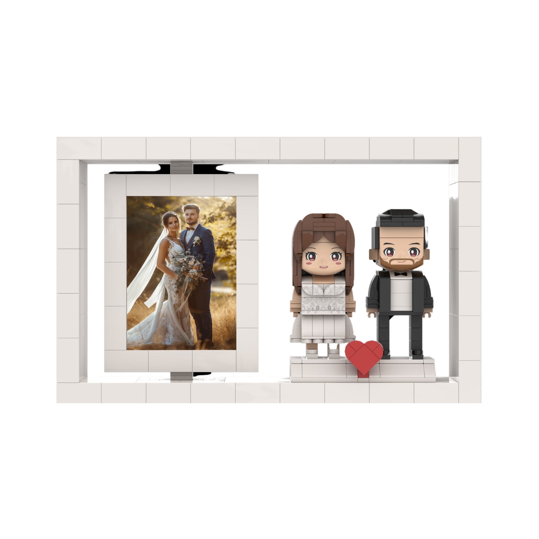 Head Personalized Couple Figurines with Frame - Ideal Gift for Celebrating Love and Wedding Milestones - OOOMG