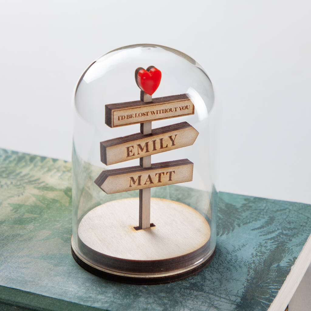 I'd Be Lost Without You Signpost Dome | Couples Valentine's Day Gift - Unique Decoration for Valentine's - OOOMG