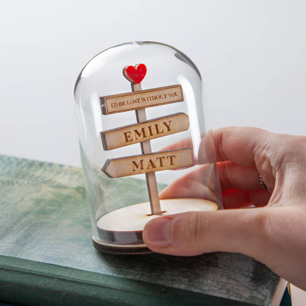 I'd Be Lost Without You Signpost Dome | Couples Valentine's Day Gift - Unique Decoration for Valentine's - OOOMG