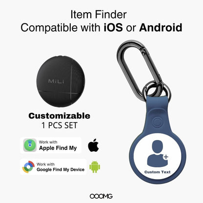 Item Finder with Personalized Holder – Compatible with Apple iPhone Find My & Google Find My Device For Android Phones - OOOMG