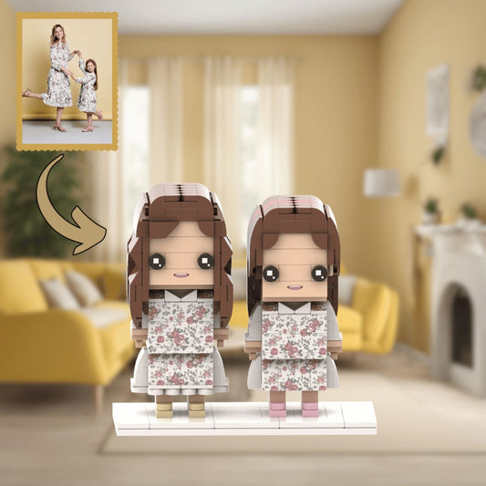 Mother and Daughter Personalized Brick Figurines Gift for Mother's Day - OOOMG