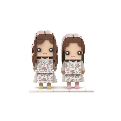 Mother and Daughter Personalized Brick Figurines Gift for Mother's Day - OOOMG