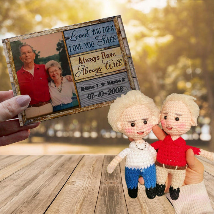 Personalized Crochet Doll with Photo Card "Loved You Then Love You Still"