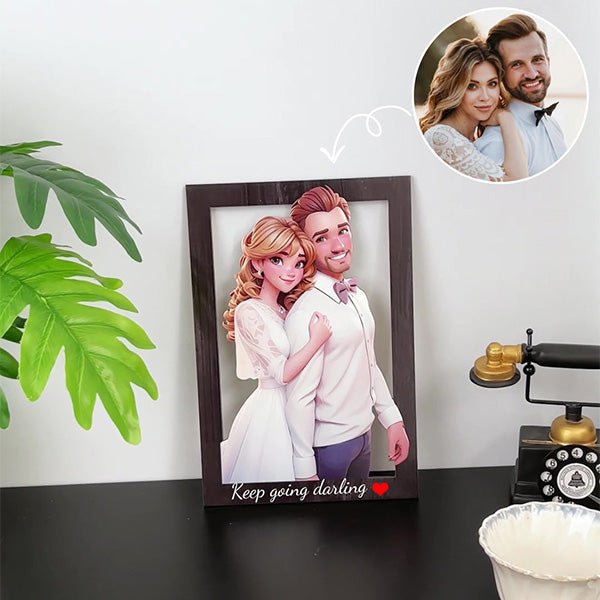 Personalized Cartoon Style 3D Photo Wooden Sign - OOOMG