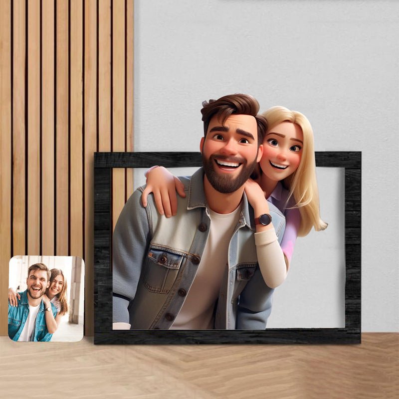 Personalized Cartoon Style 3D Photo Wooden Sign - OOOMG