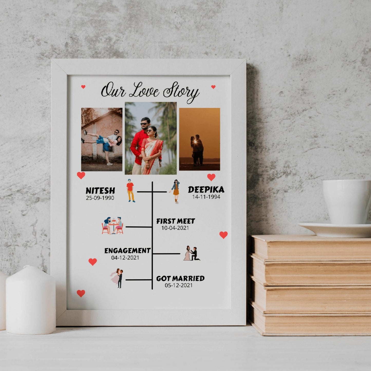 Personalized Our Love Story Photo Frame - OOOMG