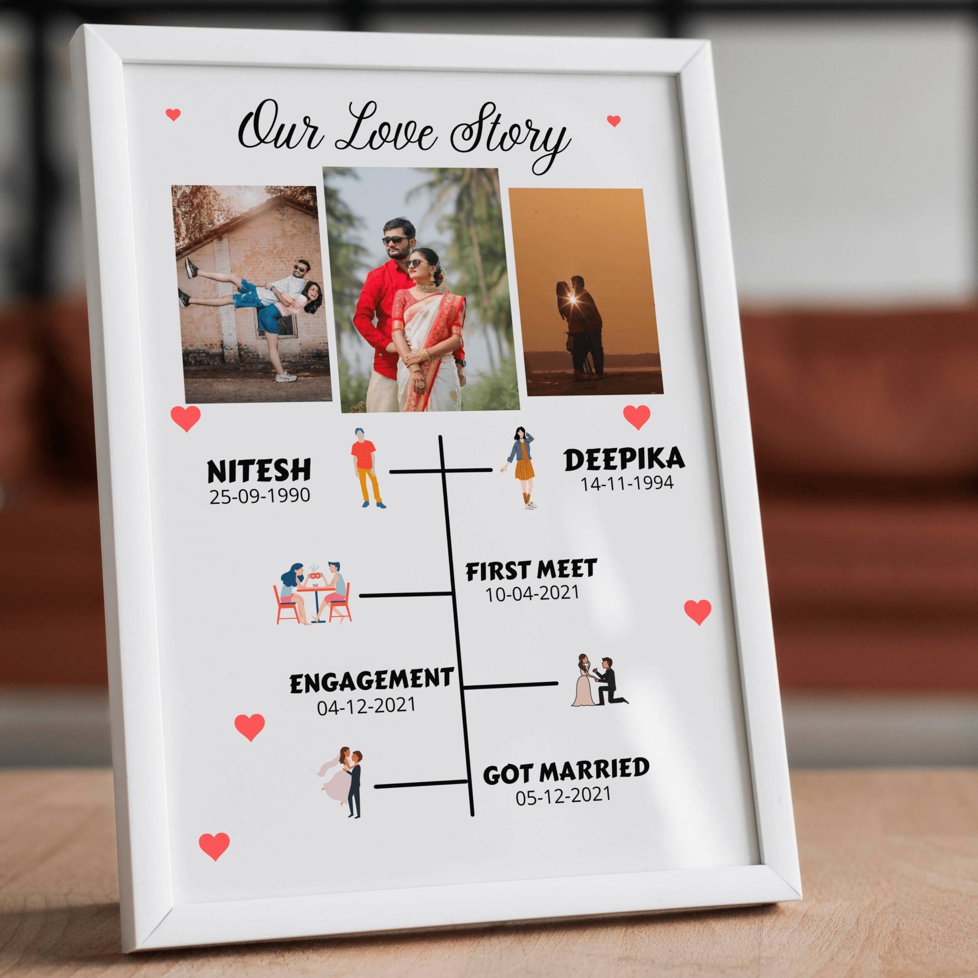 Personalized Our Love Story Photo Frame - OOOMG