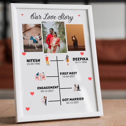 Personalized Our Love Story Photo Frame - OOOMG