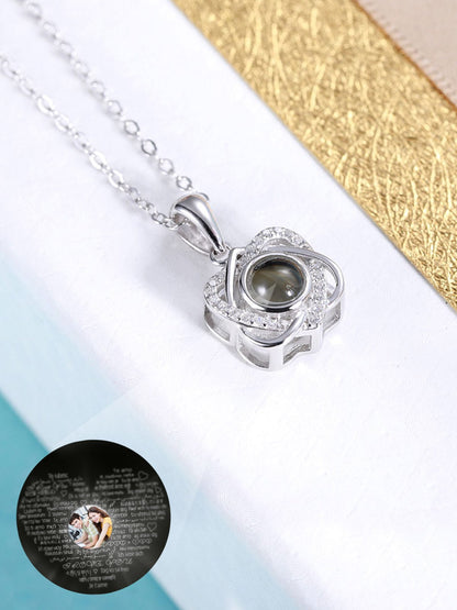 Personalized Photo Projection Heart In Heart Necklace - OOOMG