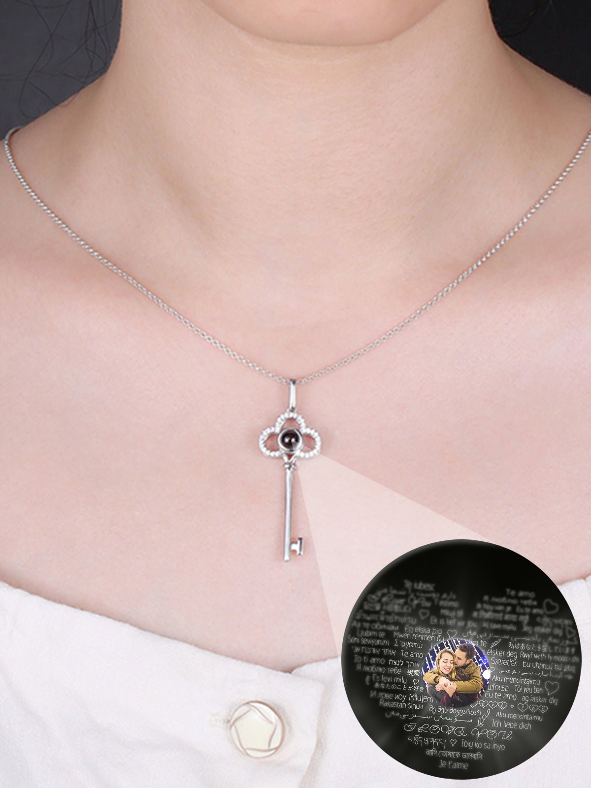 Personalized Photo Projection Key Necklace - OOOMG