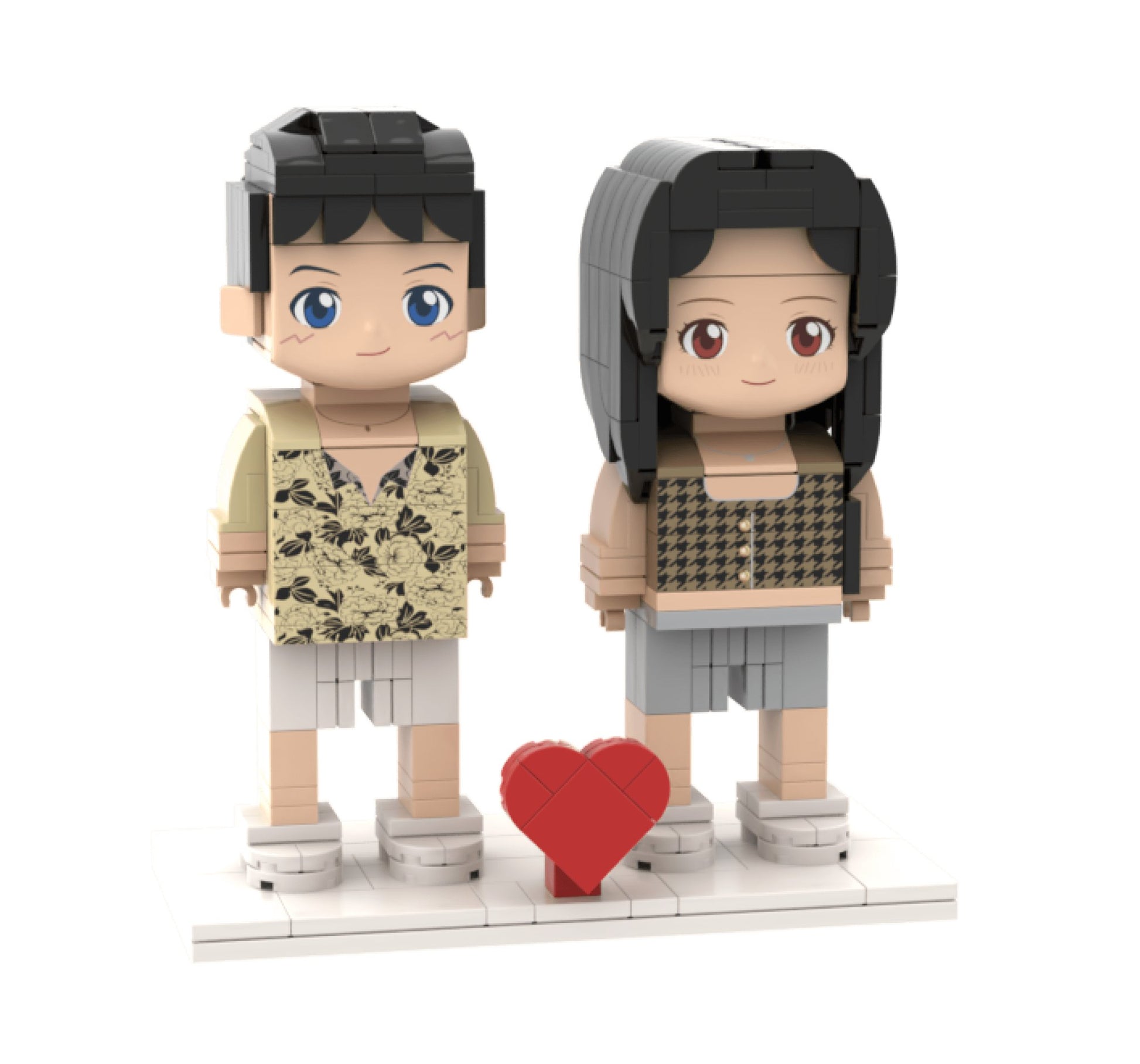 [ROUNDME] Couples' Full Body Custom Brick Figures: Create Your Own Unique Pair for a Personalized Gift - OOOMG