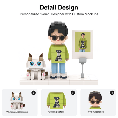 [ROUNDME] Full body Photo customizable Brick Figures and pet Creative Gifts - OOOMG