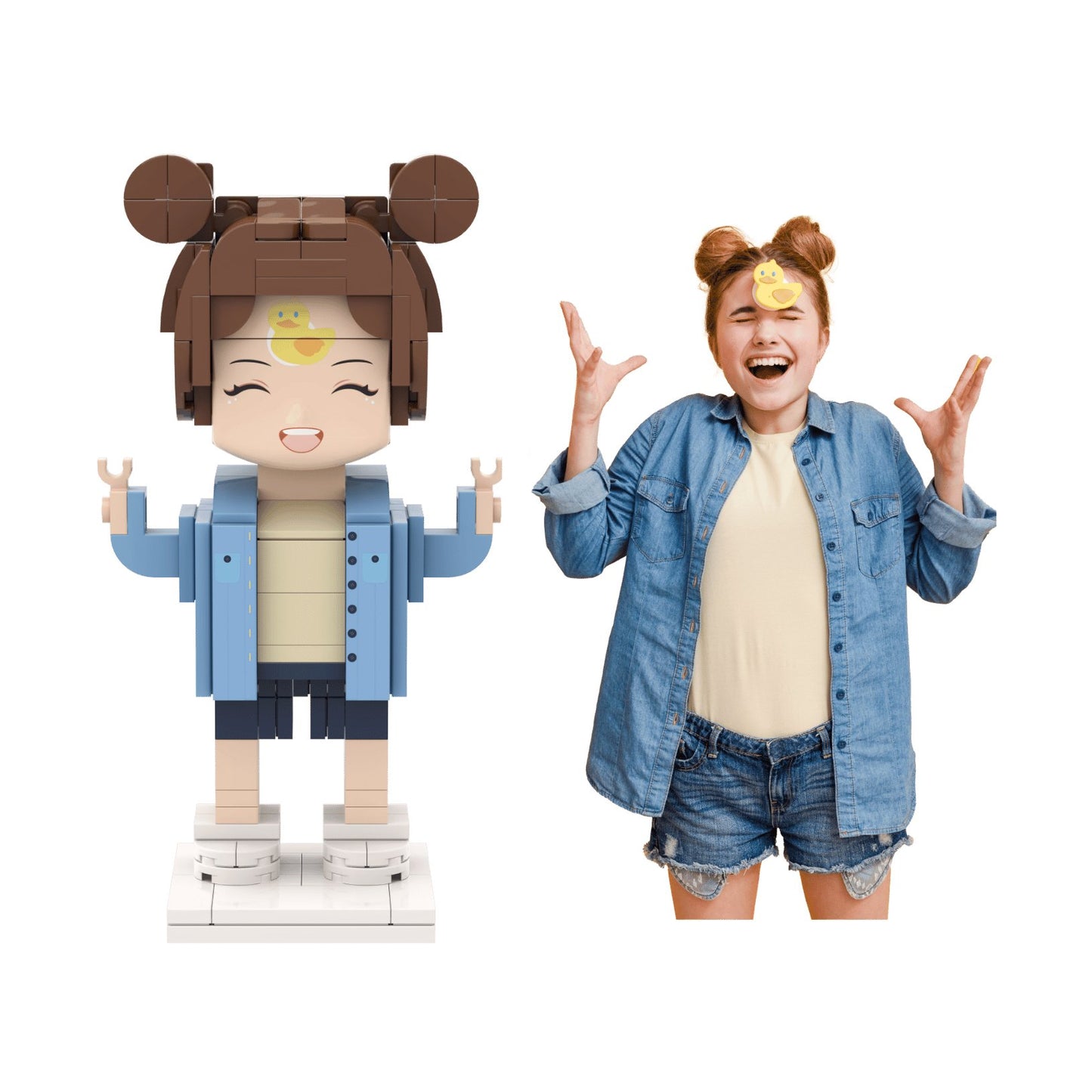 [ROUNDME] Photo Customizable Block Single Brick Figure For Girls - OOOMG