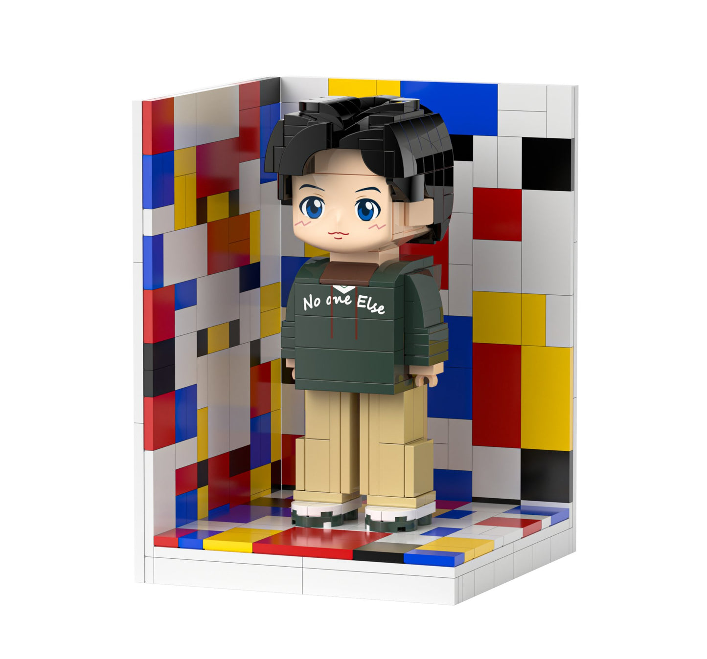 [ROUNDME] Photo Customizable Block Single Brick Figure with Background Board for Friends/Boyfriends, Creative Gift - OOOMG