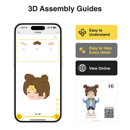 [ROUNDME] Photo Customizable Single Brick Figure For Boys - OOOMG