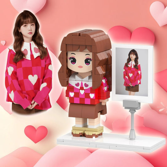 [ROUNDME] Photo customizable single Brick Figures for girlfriends/boyfriends Creative Gifts with photo frame - OOOMG