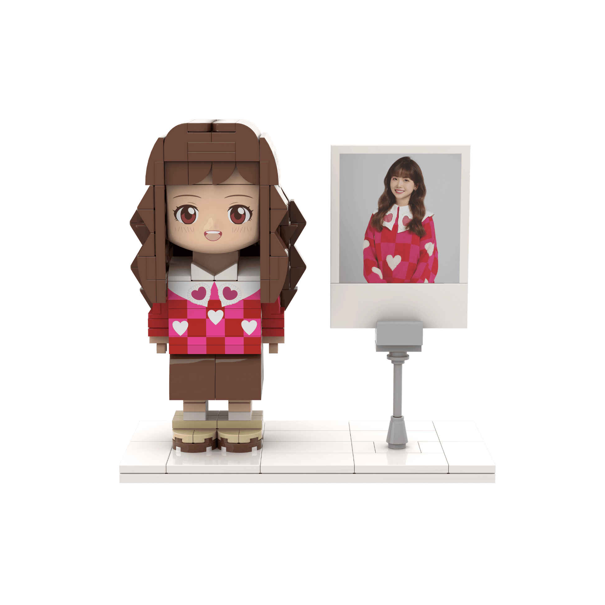 [ROUNDME] Photo customizable single Brick Figures for girlfriends/boyfriends Creative Gifts with photo frame - OOOMG