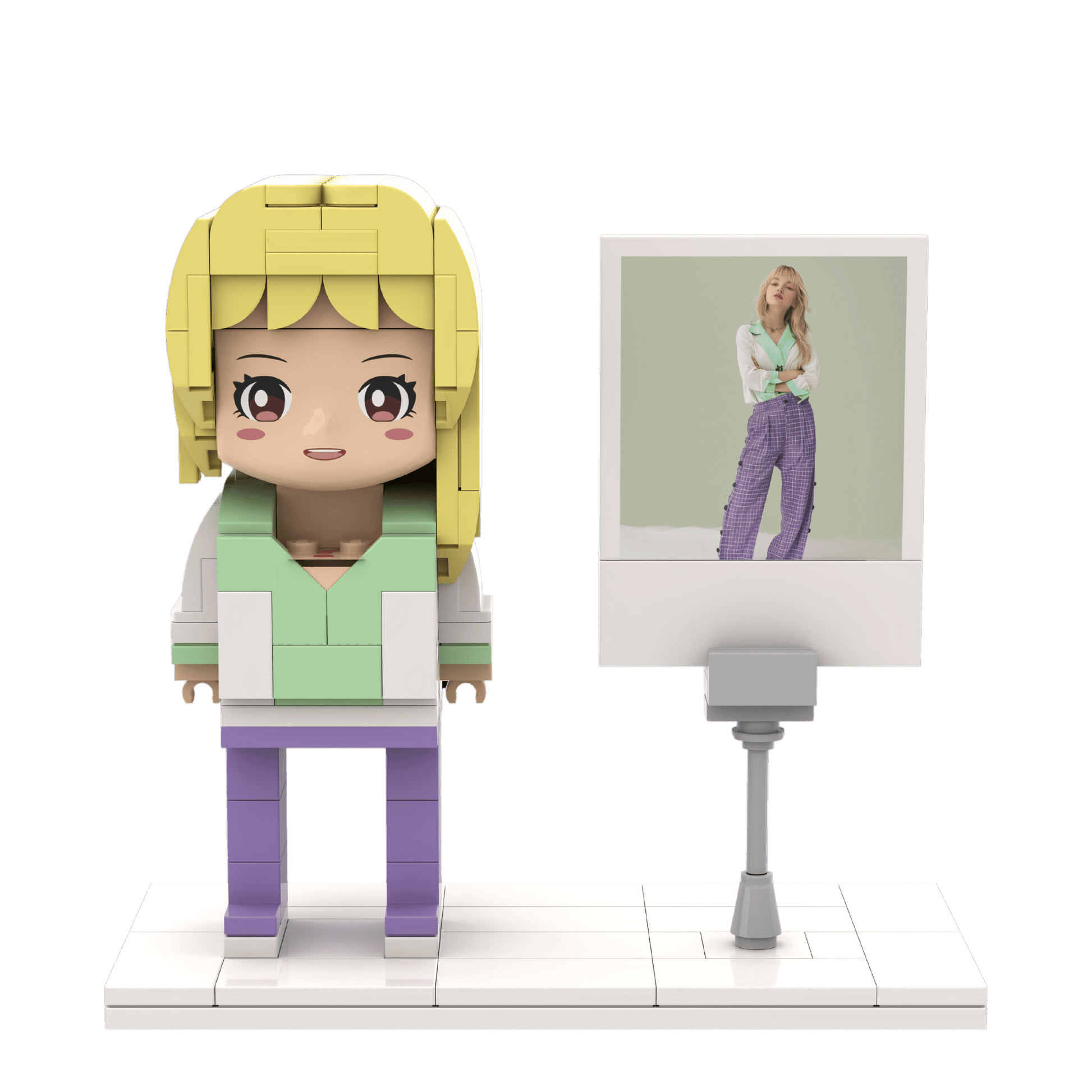 [ROUNDME] Photo customizable single Brick Figures for girlfriends/boyfriends Creative Gifts with photo frame - OOOMG