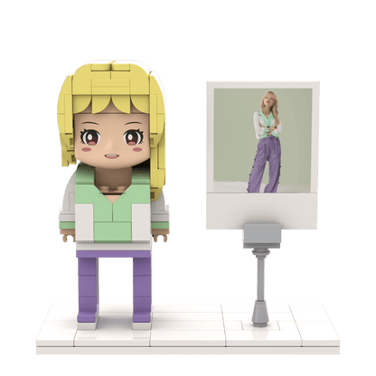 [ROUNDME] Photo customizable single Brick Figures for girlfriends/boyfriends Creative Gifts with photo frame - OOOMG