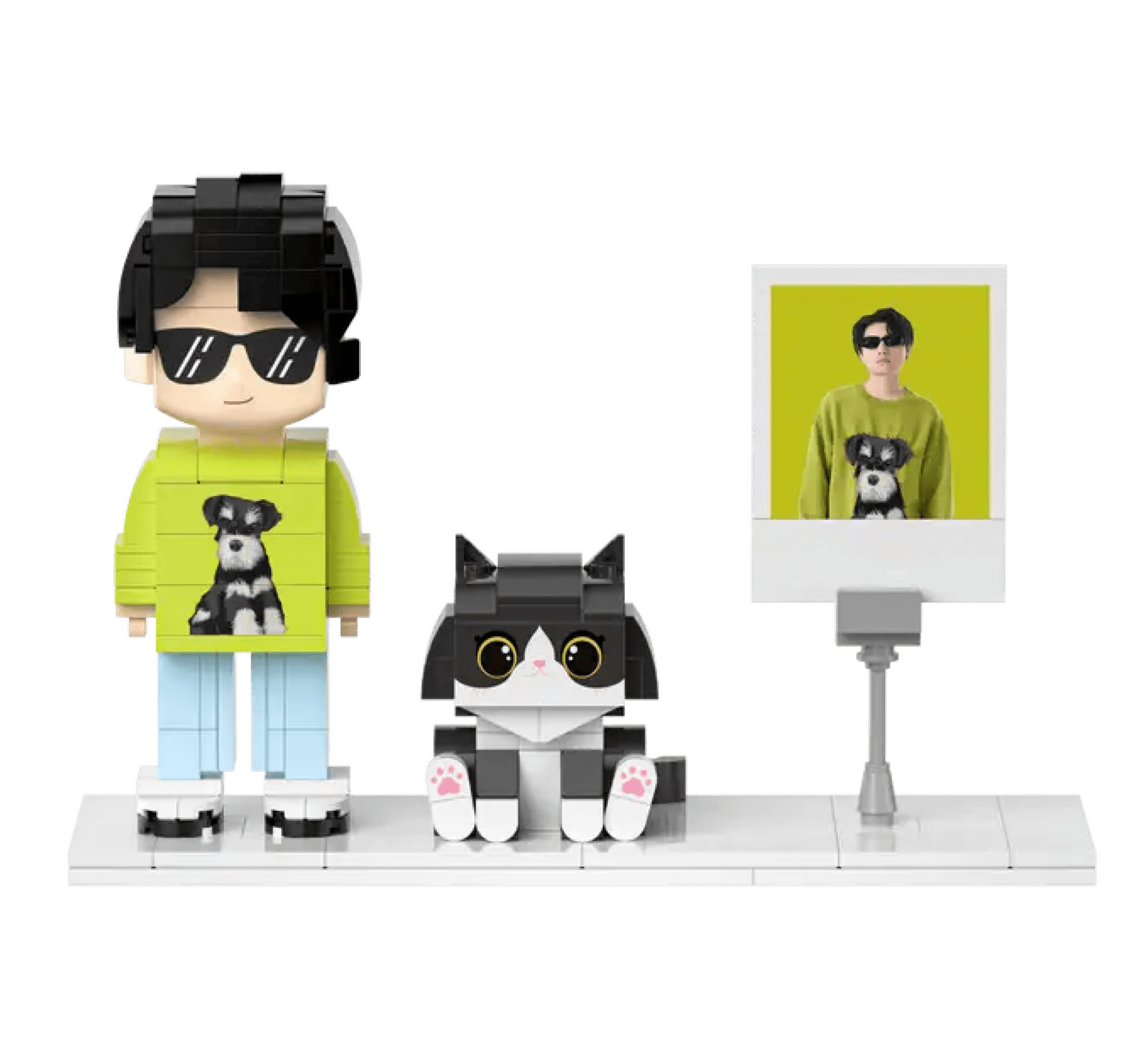 [ROUNDME] Single Brick Figure with Pet Portrait and Photo, Personalized Creative Gift for Friends/Boyfriends - OOOMG