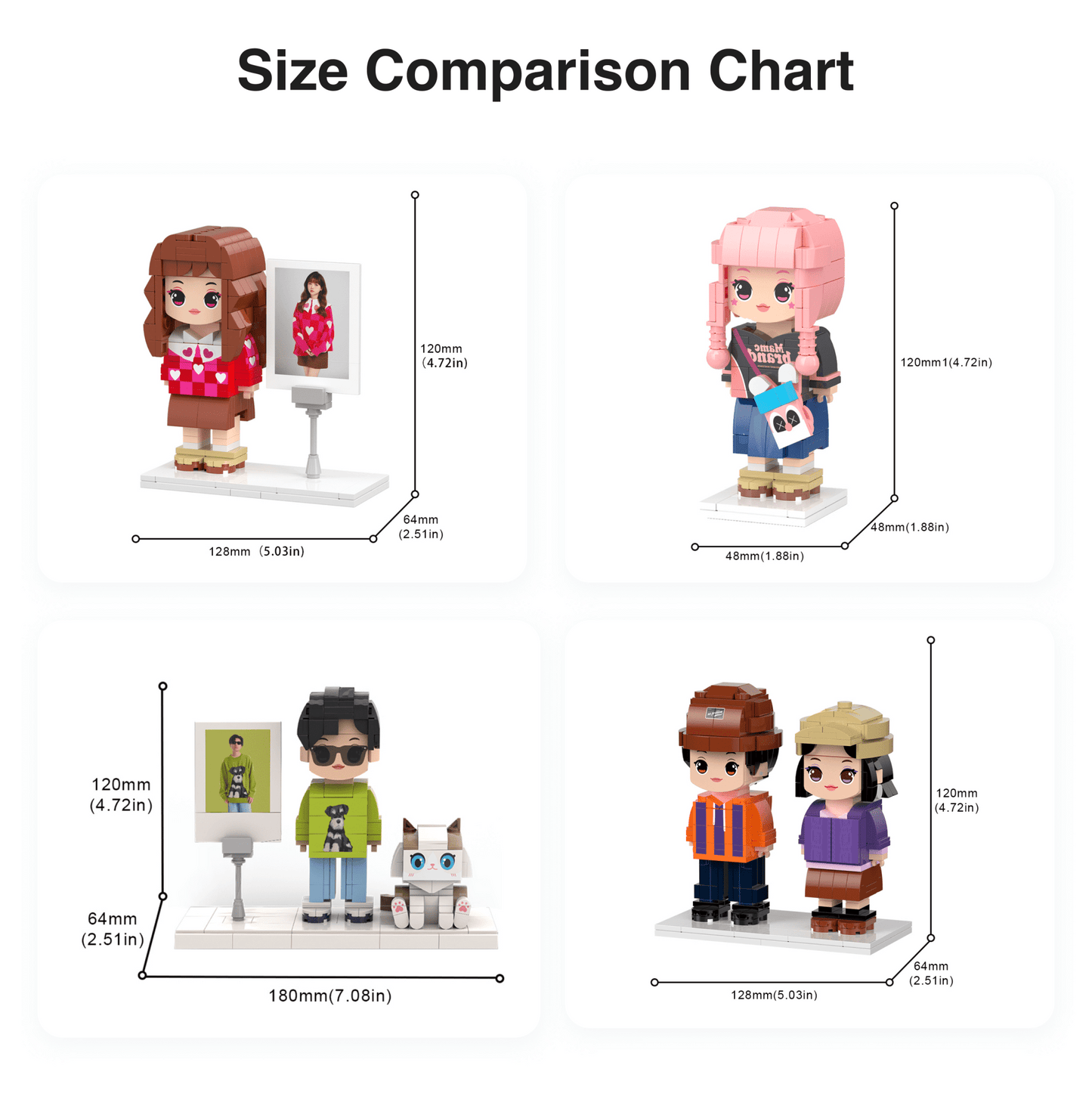 [SQUAREME] Full Body photo customizable DIY Gift Couple Brick Figures for couple's anniversary - OOOMG