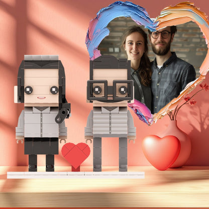 [SQUAREME] Full Body photo customizable DIY Gift Couple Brick Figures for couple's anniversary - OOOMG