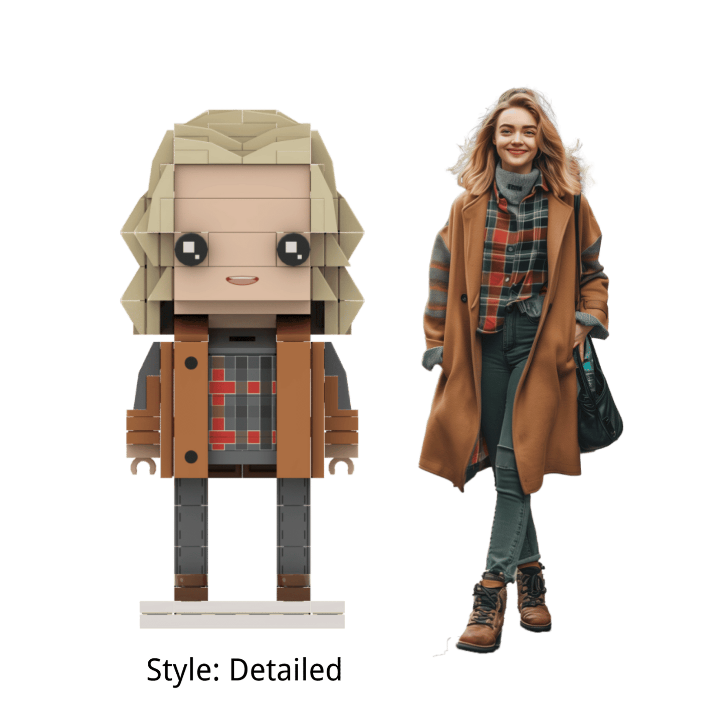 [SQUAREME] Full Body photo customizable DIY gift single Brick Figures - OOOMG