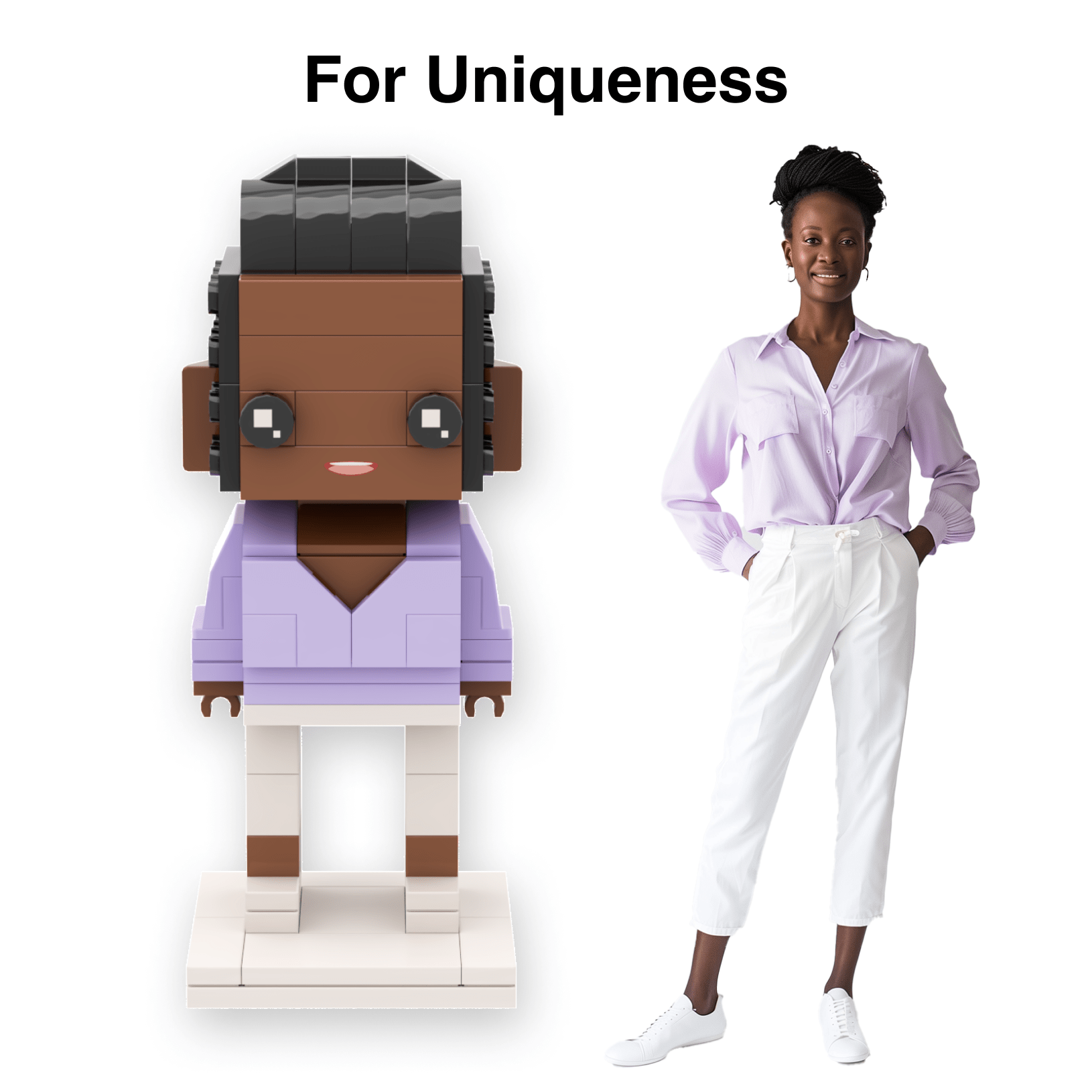 [SQUAREME] Full Body photo customizable DIY gift single Brick Figures - OOOMG