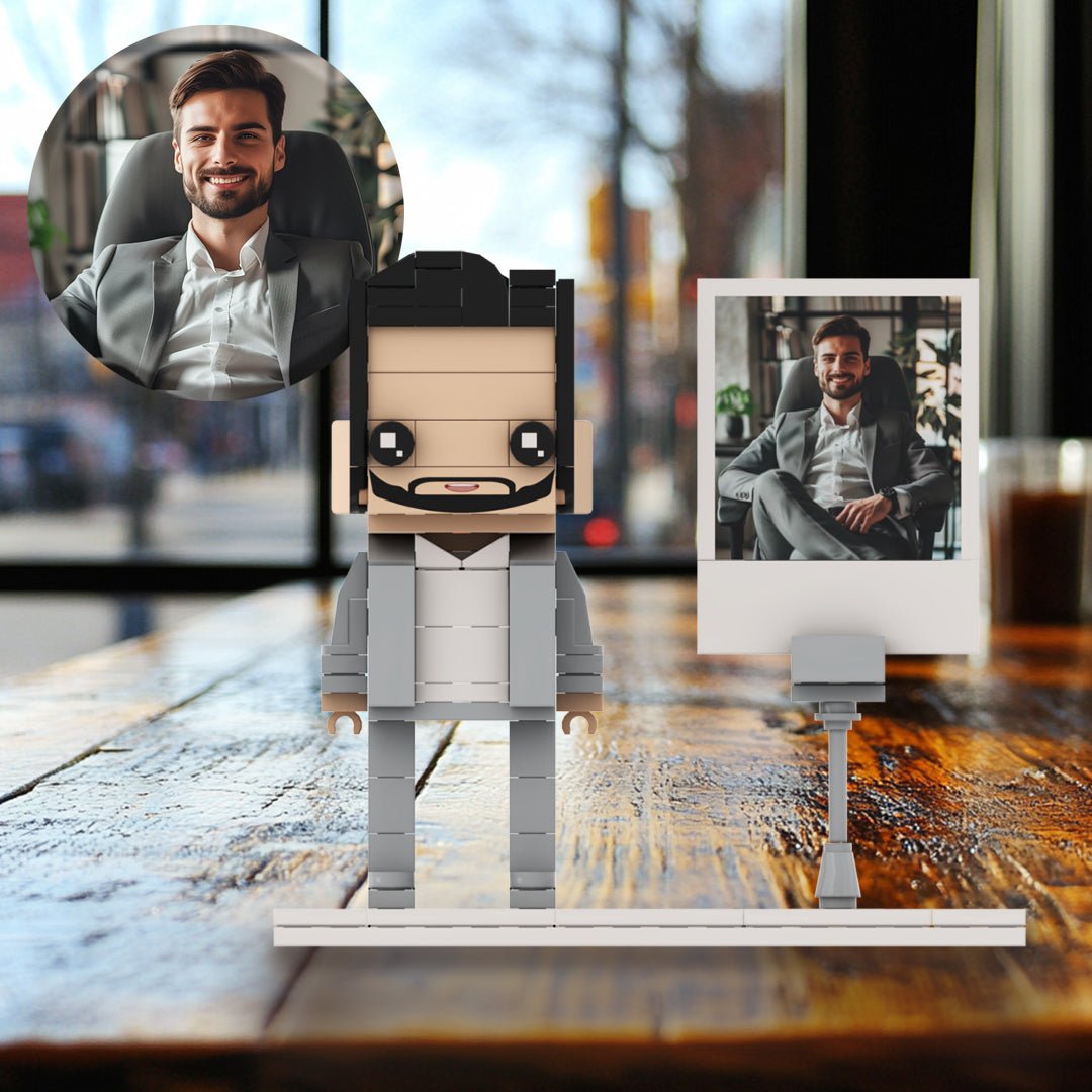 [SQUAREME] Full Body photo customizable DIY gift single Brick Figures with photo frame - OOOMG