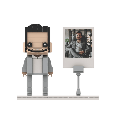 [SQUAREME] Full Body photo customizable DIY gift single Brick Figures with photo frame - OOOMG