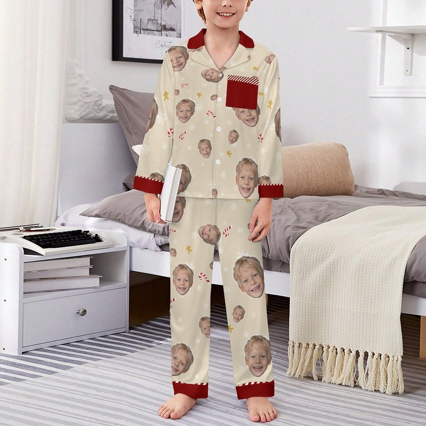 [With Pocket]Custom Photo A Gift That Brings Joy And Warmth To Your Relationship - Kids' Personalized Custom Pajamas with Pocket - OOOMG