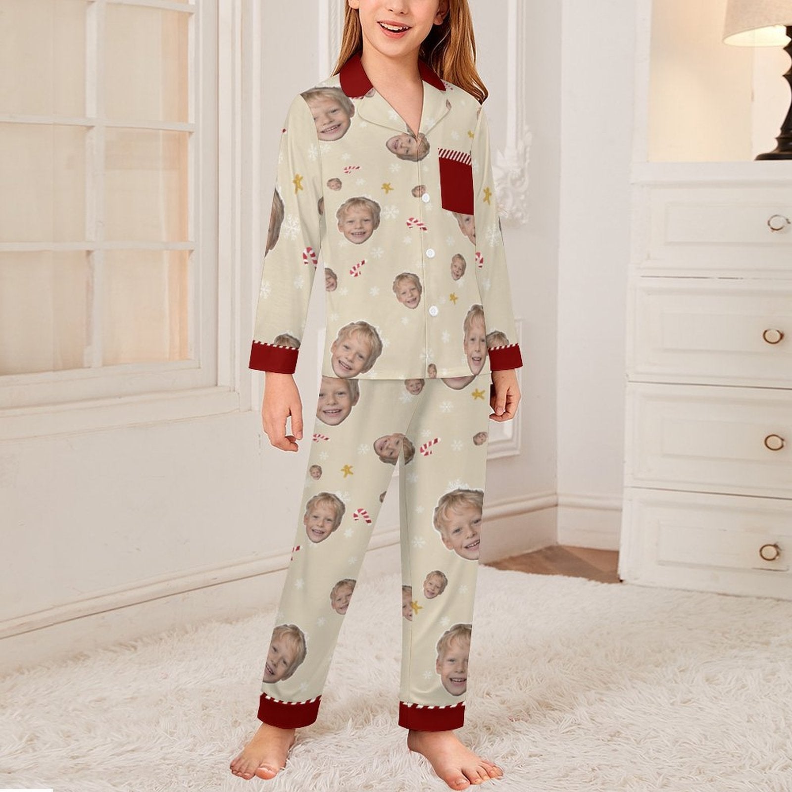 [With Pocket]Custom Photo A Gift That Brings Joy And Warmth To Your Relationship - Kids' Personalized Custom Pajamas with Pocket - OOOMG