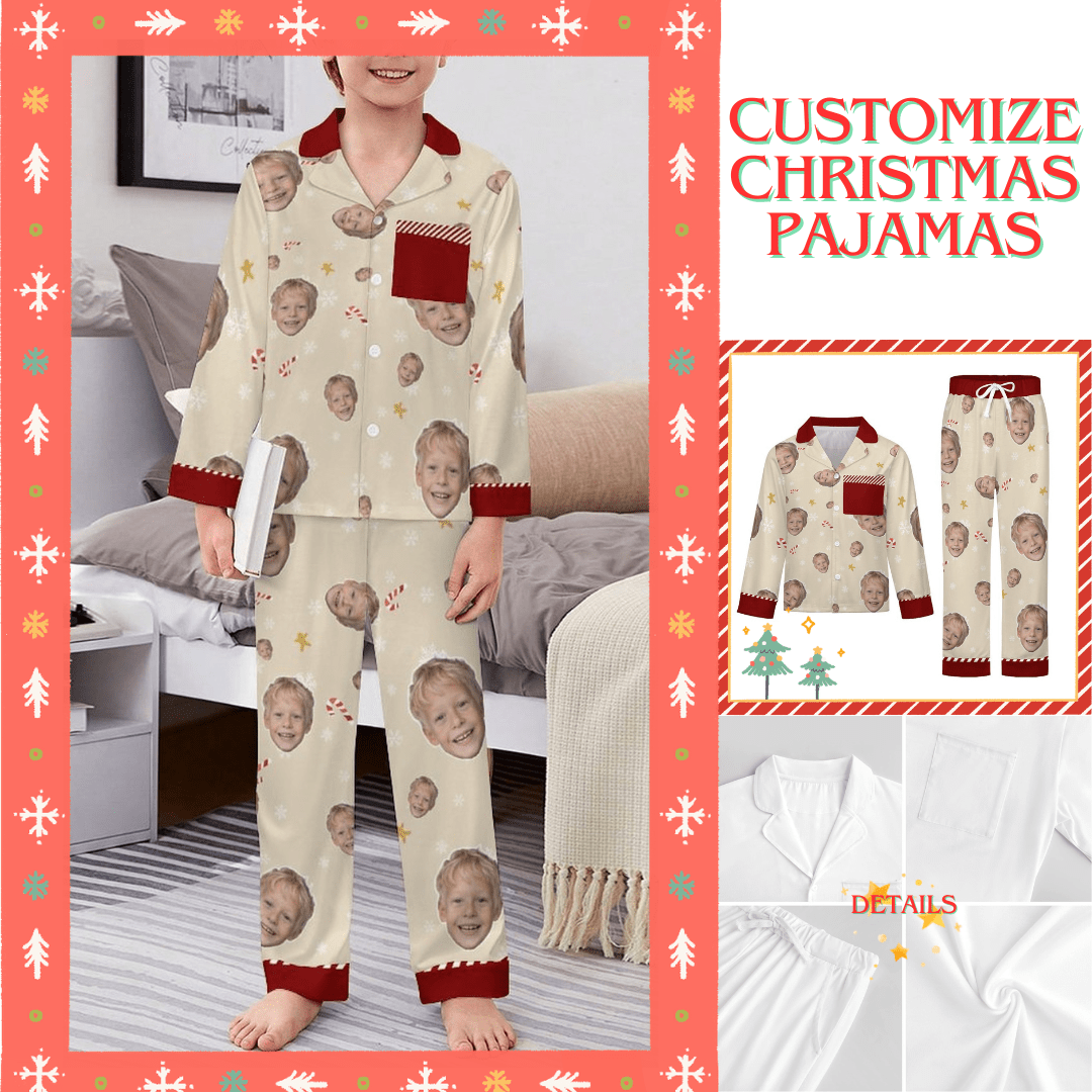 [With Pocket]Custom Photo A Gift That Brings Joy And Warmth To Your Relationship - Kids' Personalized Custom Pajamas with Pocket - OOOMG