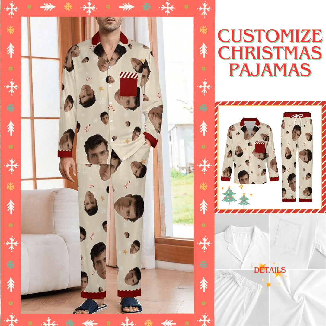 [With Pocket]Custom Photo A Gift That Brings Joy And Warmth To Your Relationship - Men's Personalized Custom Pajamas with Pocket - OOOMG